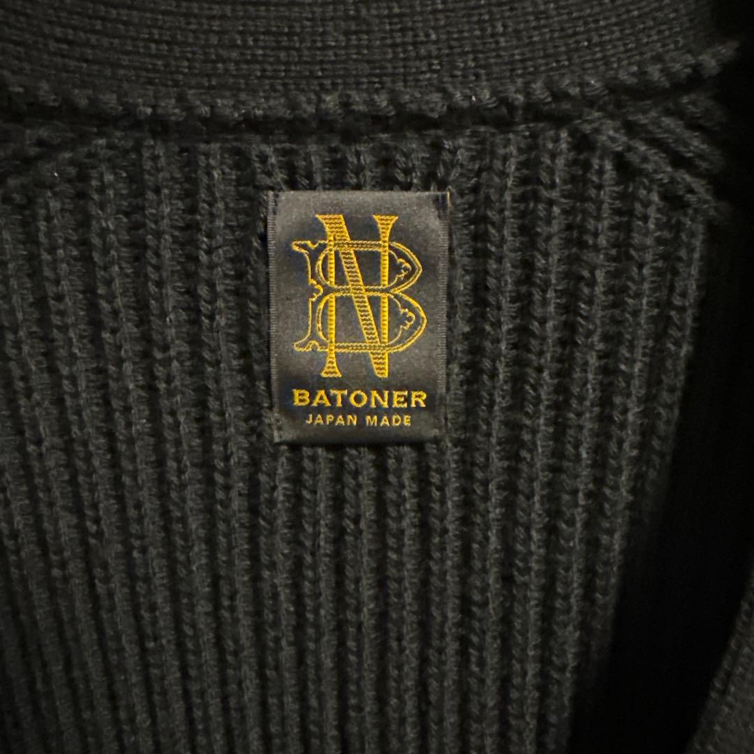 BATONER SOLID WOOL RIB CARDIGAN 美品