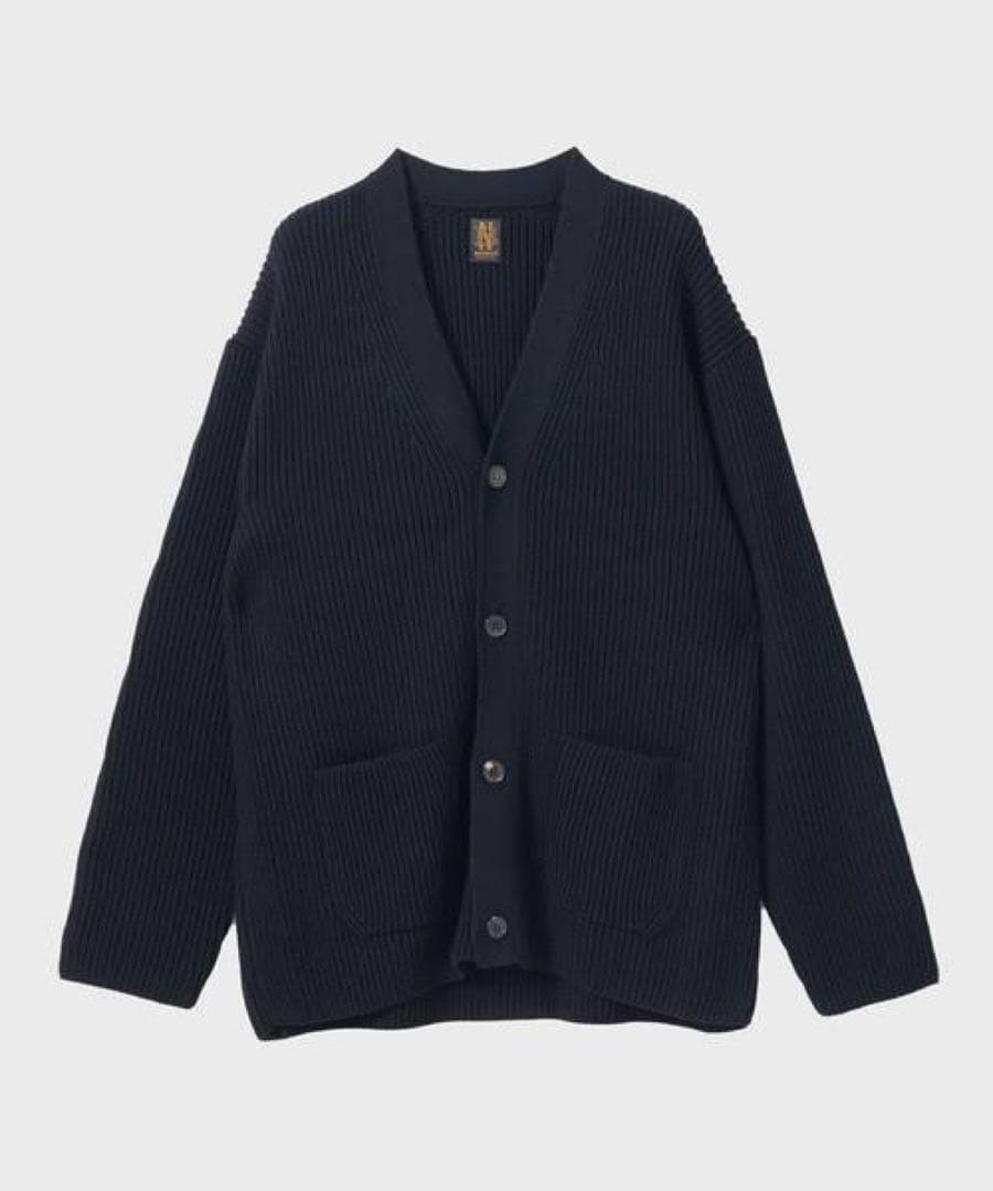 BATONER SOLID WOOL RIB CARDIGAN 美品