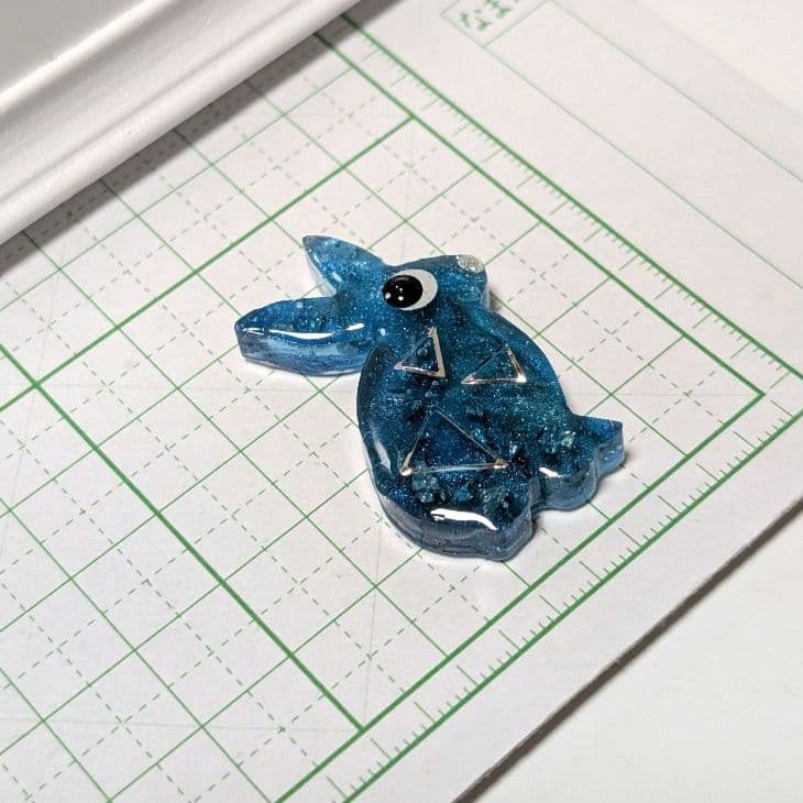 ウサギ　レジンヘアゴム　縹色