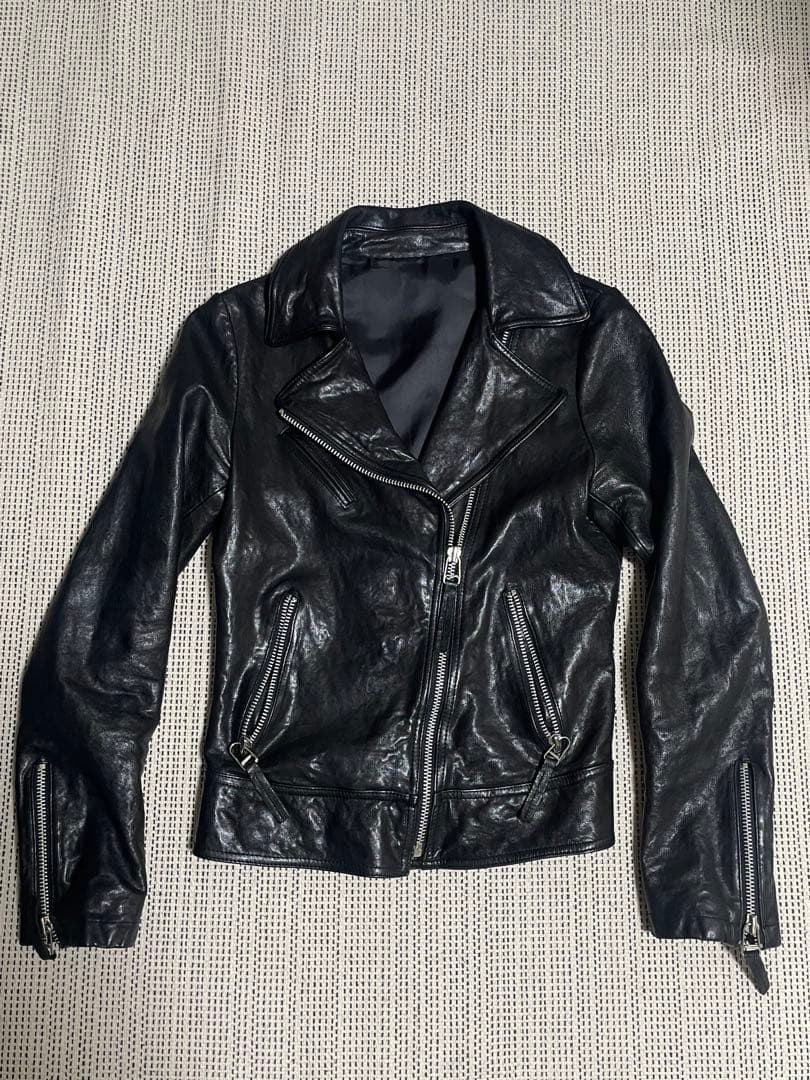 ヴィンテージレザーライダースジャケット 羊革 S
