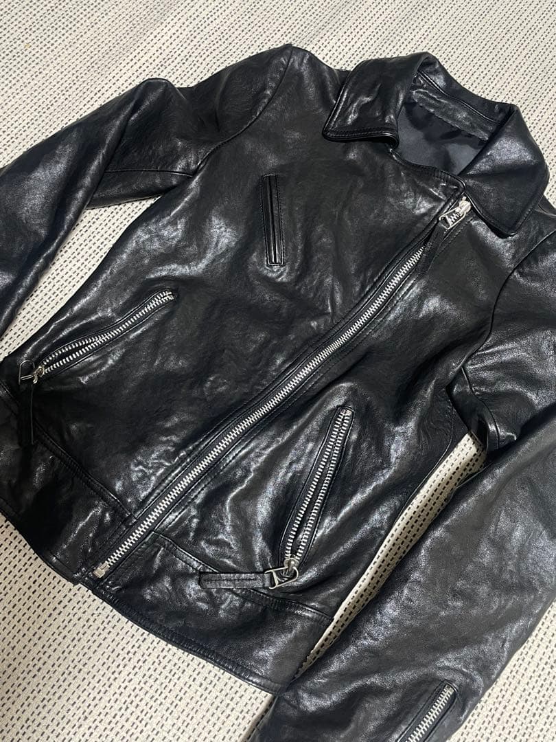 ヴィンテージレザーライダースジャケット 羊革 S
