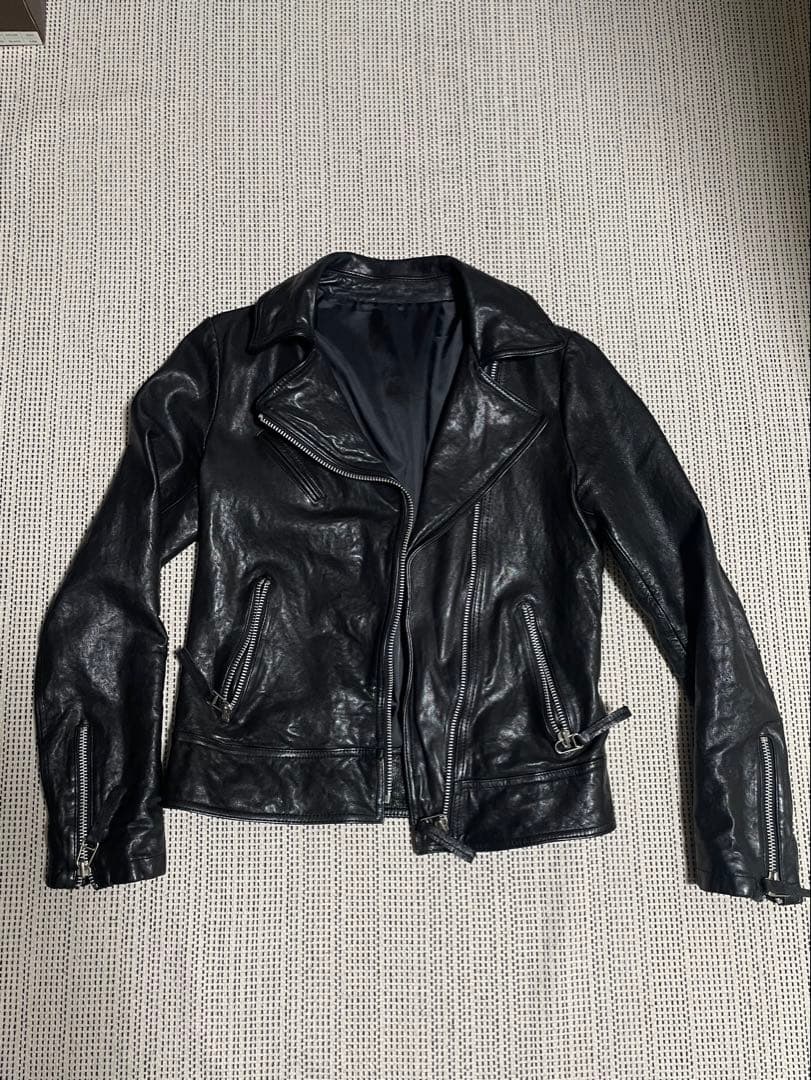 ヴィンテージレザーライダースジャケット 羊革 S