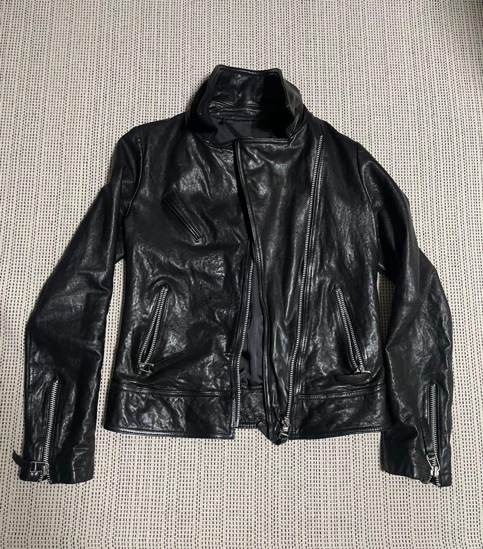 ヴィンテージレザーライダースジャケット 羊革 S