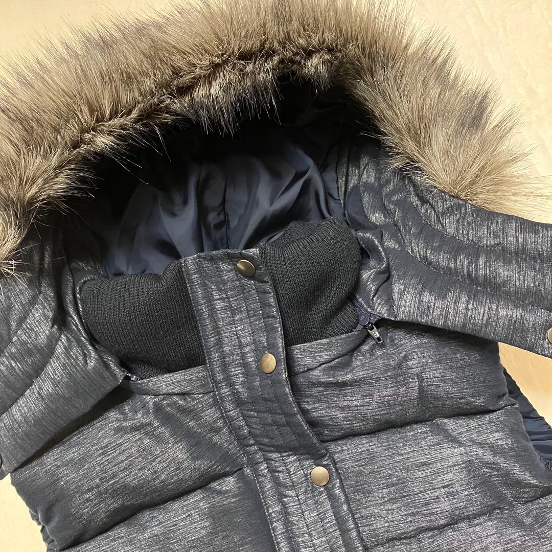 LOUNIE ダウンベスト ファー付 フード取外し可 40 ネイビー