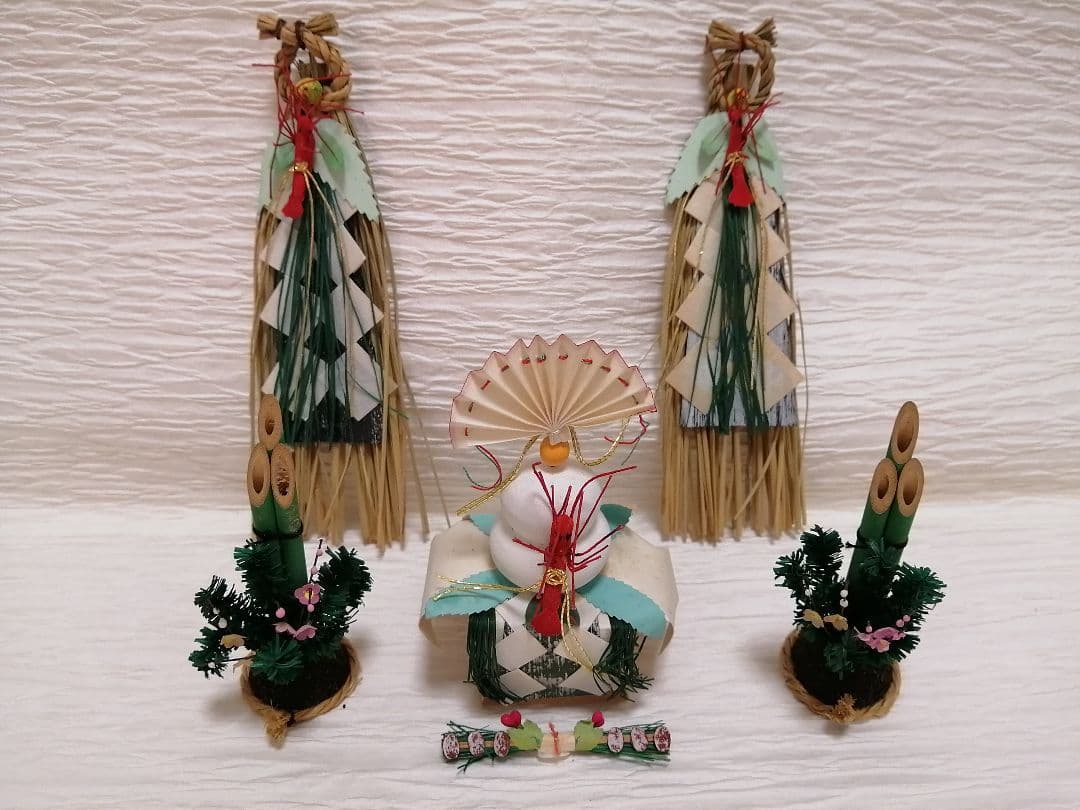 最終価格　門松　しめ飾り　鏡もち　ミニチュア　正月　飾り　置物　助六　浅草