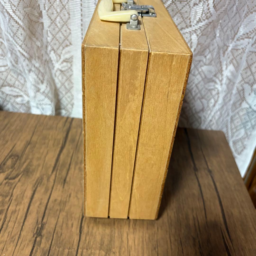 のらくろ　木製アタッシュケース型収納ケース　昭和レトロ　黒犬　コレクションBOX