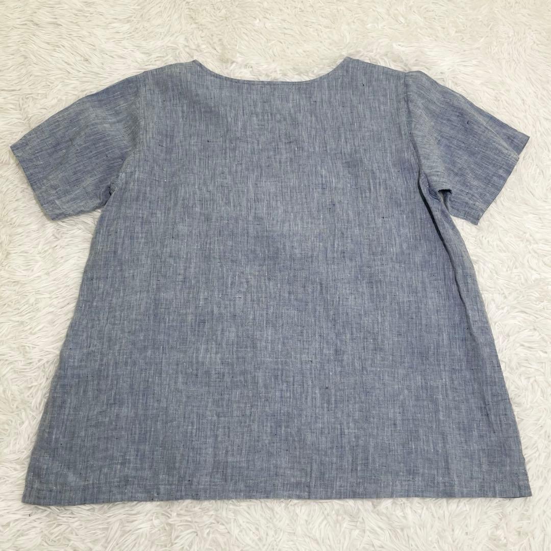 【極美品】ワフ　半袖ブラウス・ふわっと 軽くやさしい 肌触り・リネン(麻)