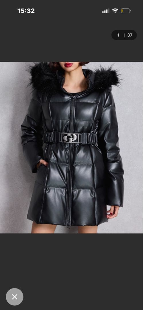 GYDA レザーロングダウンジャケット