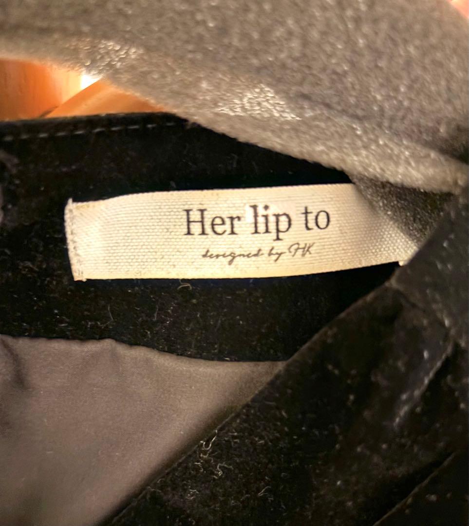 【Her lip to】Embroidered Velour MidiDress