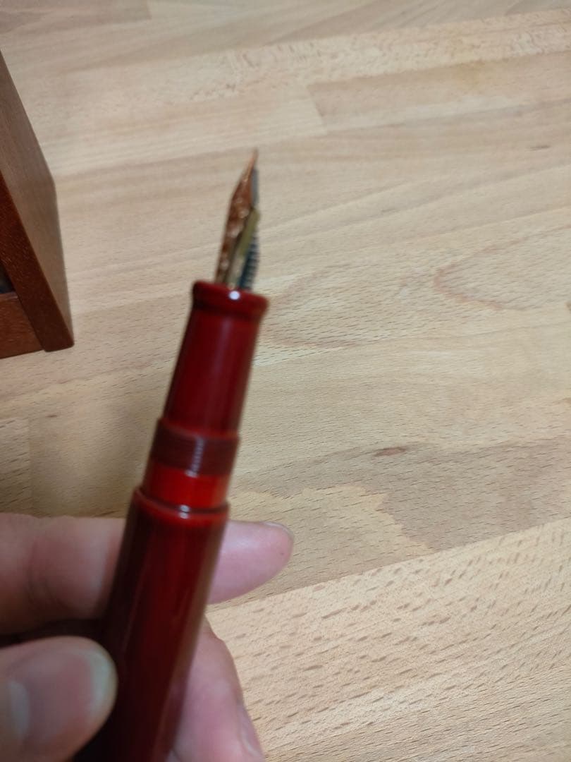 ★12月2日まで★中屋万年筆 赤溜 17mm