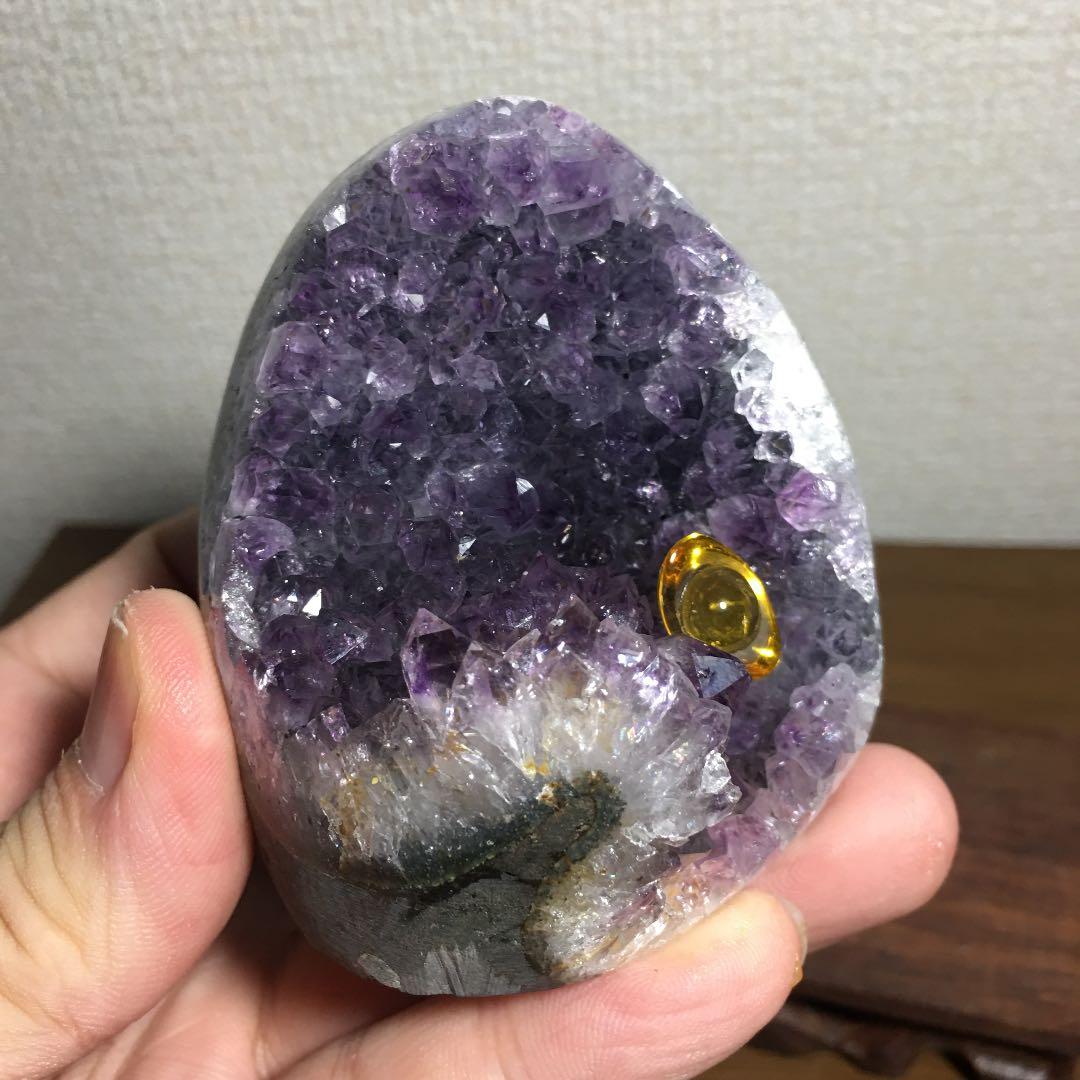 高品質 アメジストドームミニクラスター　台座込み 送料無料 本物