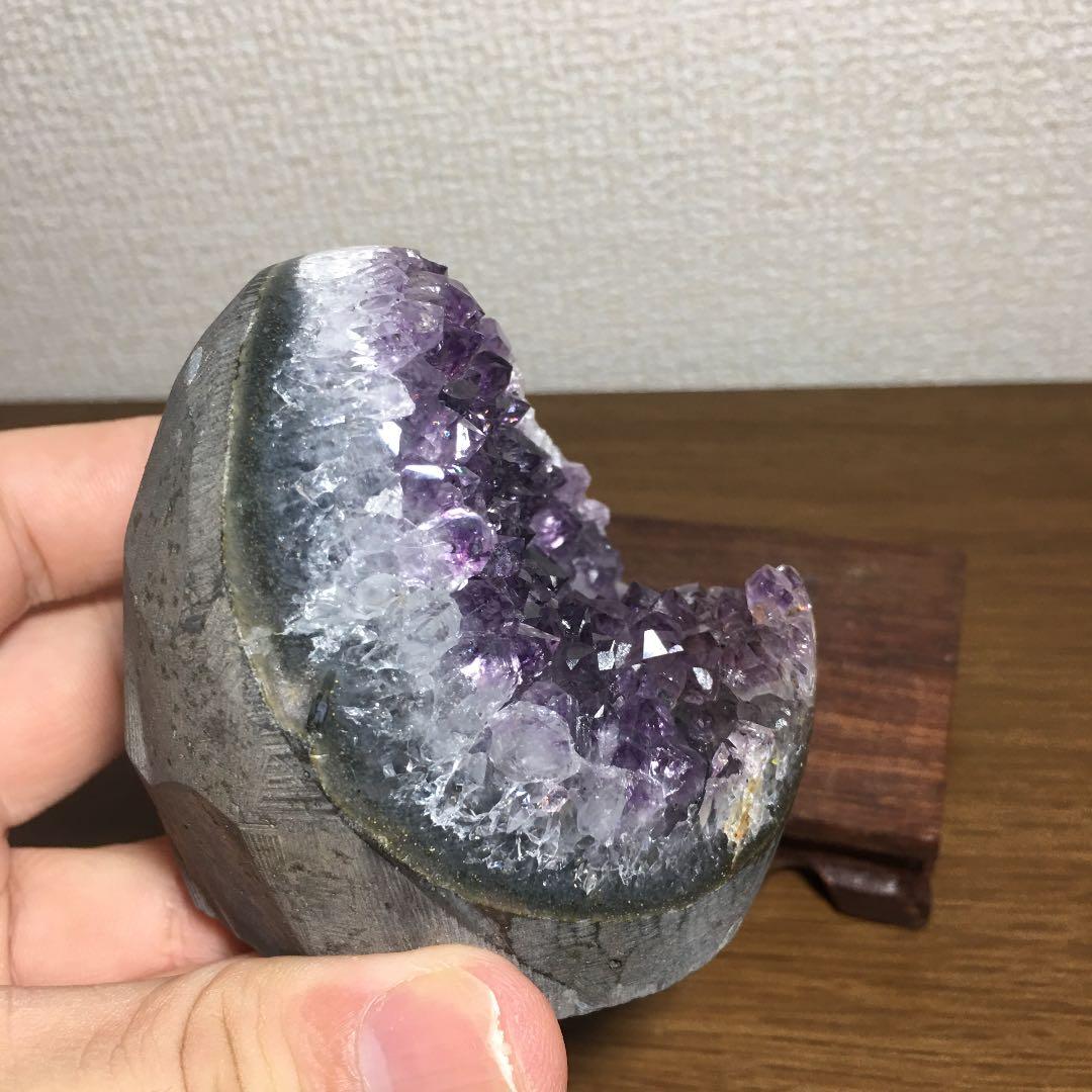 高品質 アメジストドームミニクラスター　台座込み 送料無料 本物