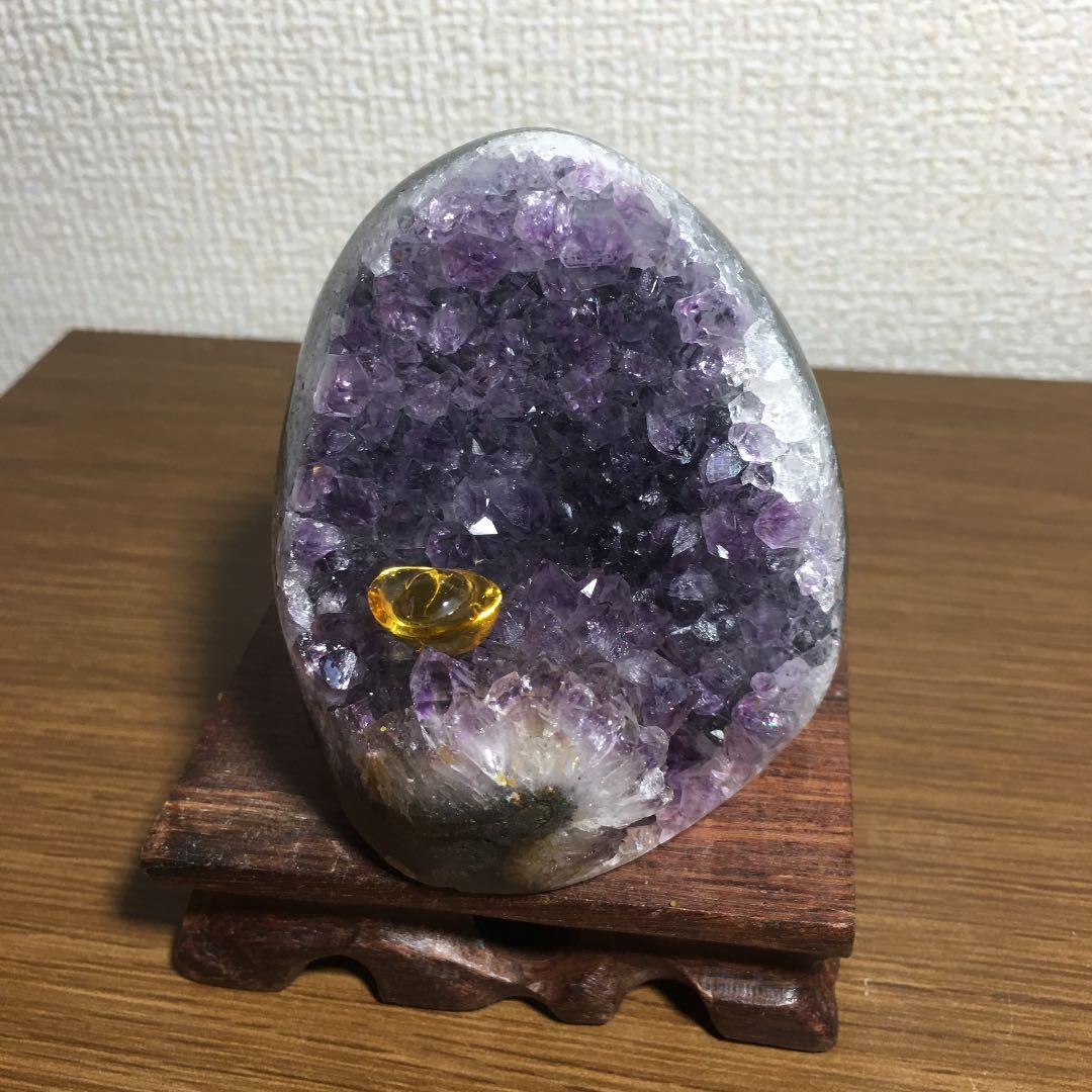 高品質 アメジストドームミニクラスター　台座込み 送料無料 本物