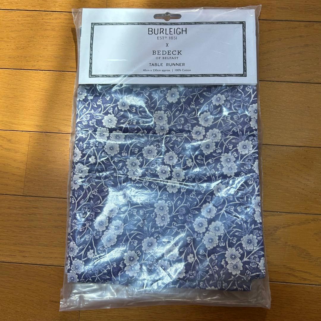 【英国限定】バーレイ×Bedeck テーブルランナー　ブルーキャリコ