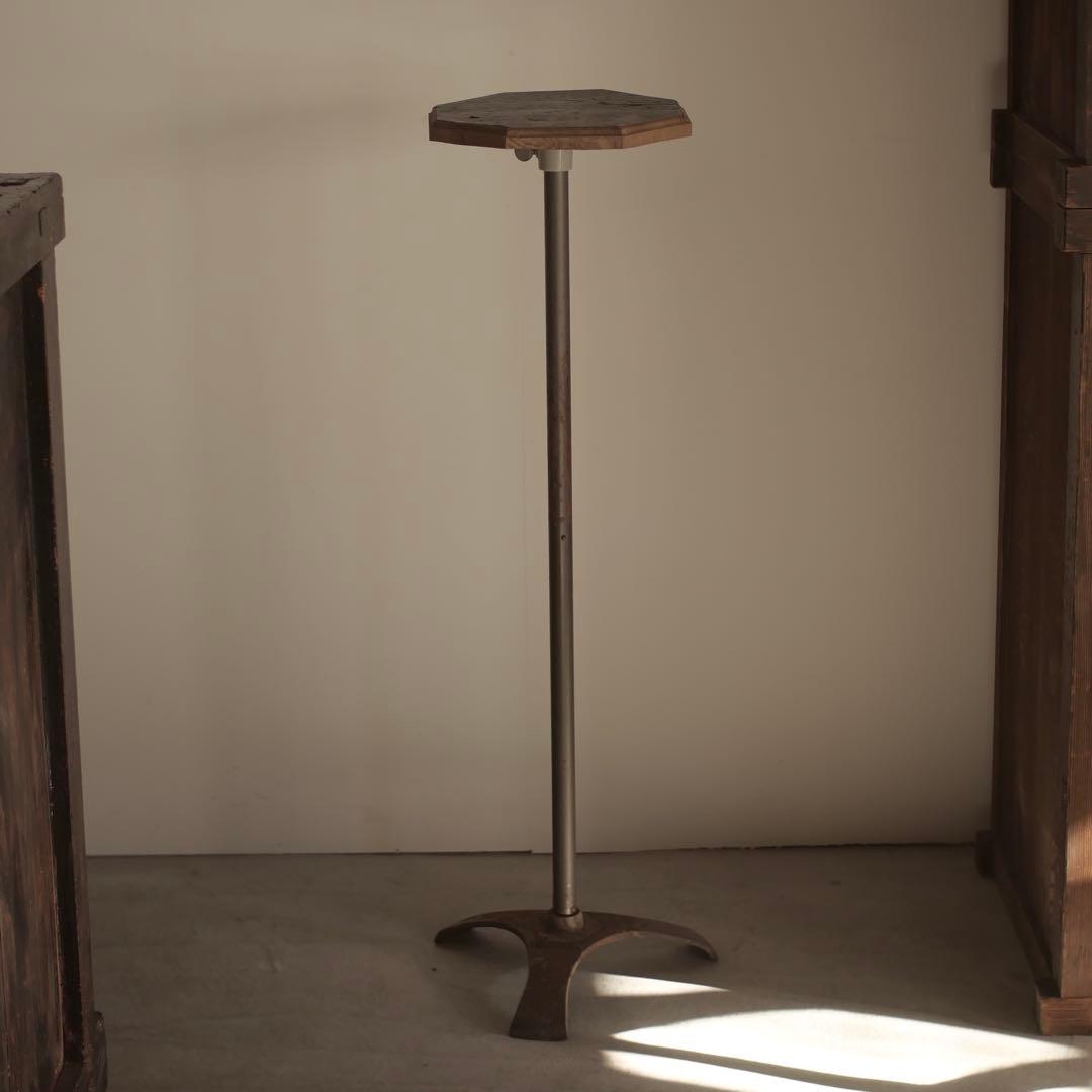 ①ハイテーブル　テーブル　机　花台　台　古家具　古道具　アンティーク　昭和レトロ