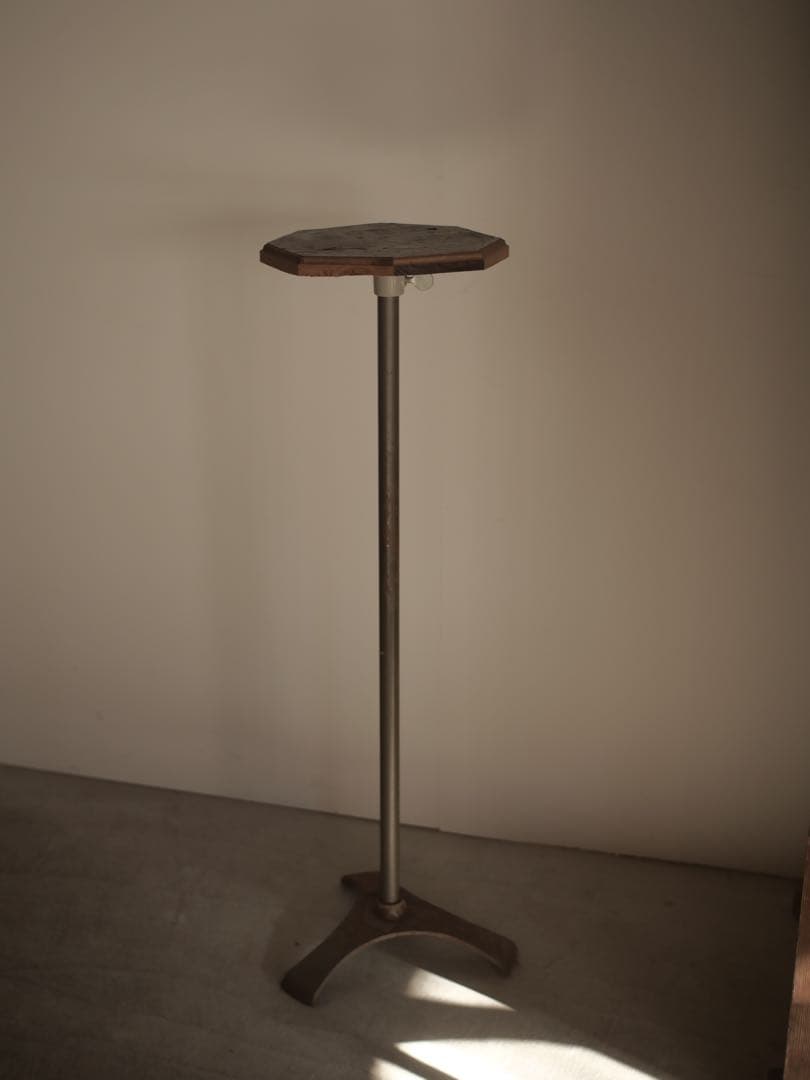 ①ハイテーブル　テーブル　机　花台　台　古家具　古道具　アンティーク　昭和レトロ