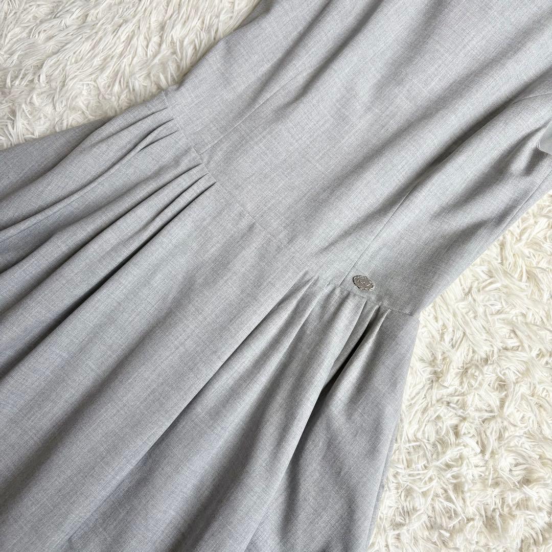 新品タグ付き♡フォクシーニューヨーク タキシードストレッチワンピース グレー