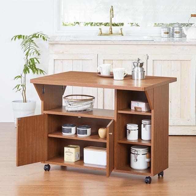 【新品・送料無料】【日本製】Ｎｅｗ両バタワゴン（ホワイト／ブラウン）