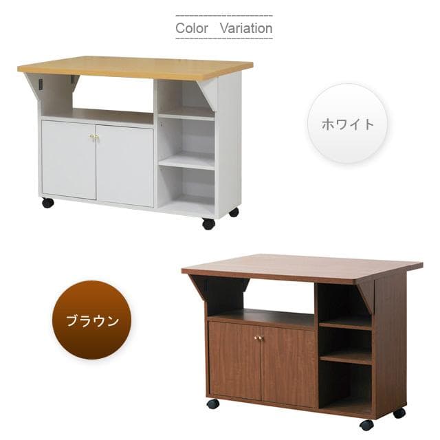 【新品・送料無料】【日本製】Ｎｅｗ両バタワゴン（ホワイト／ブラウン）