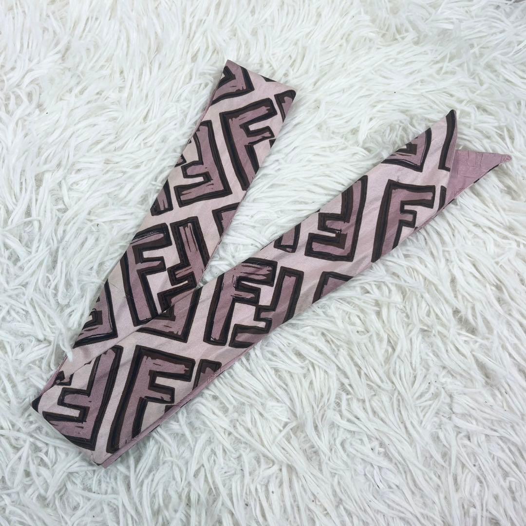 FENDI フェンディ リボンスカーフ ズッカ柄