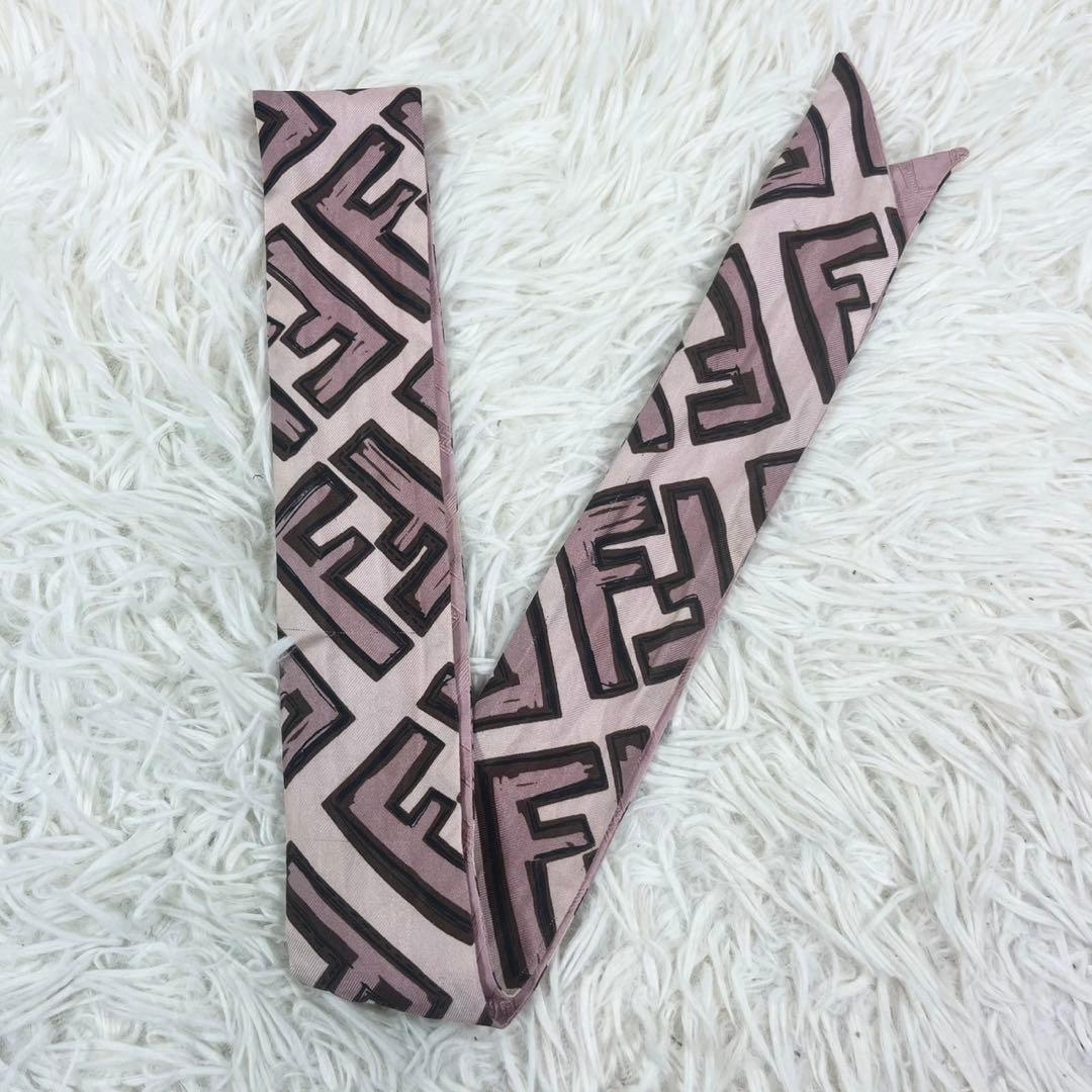 FENDI フェンディ リボンスカーフ ズッカ柄