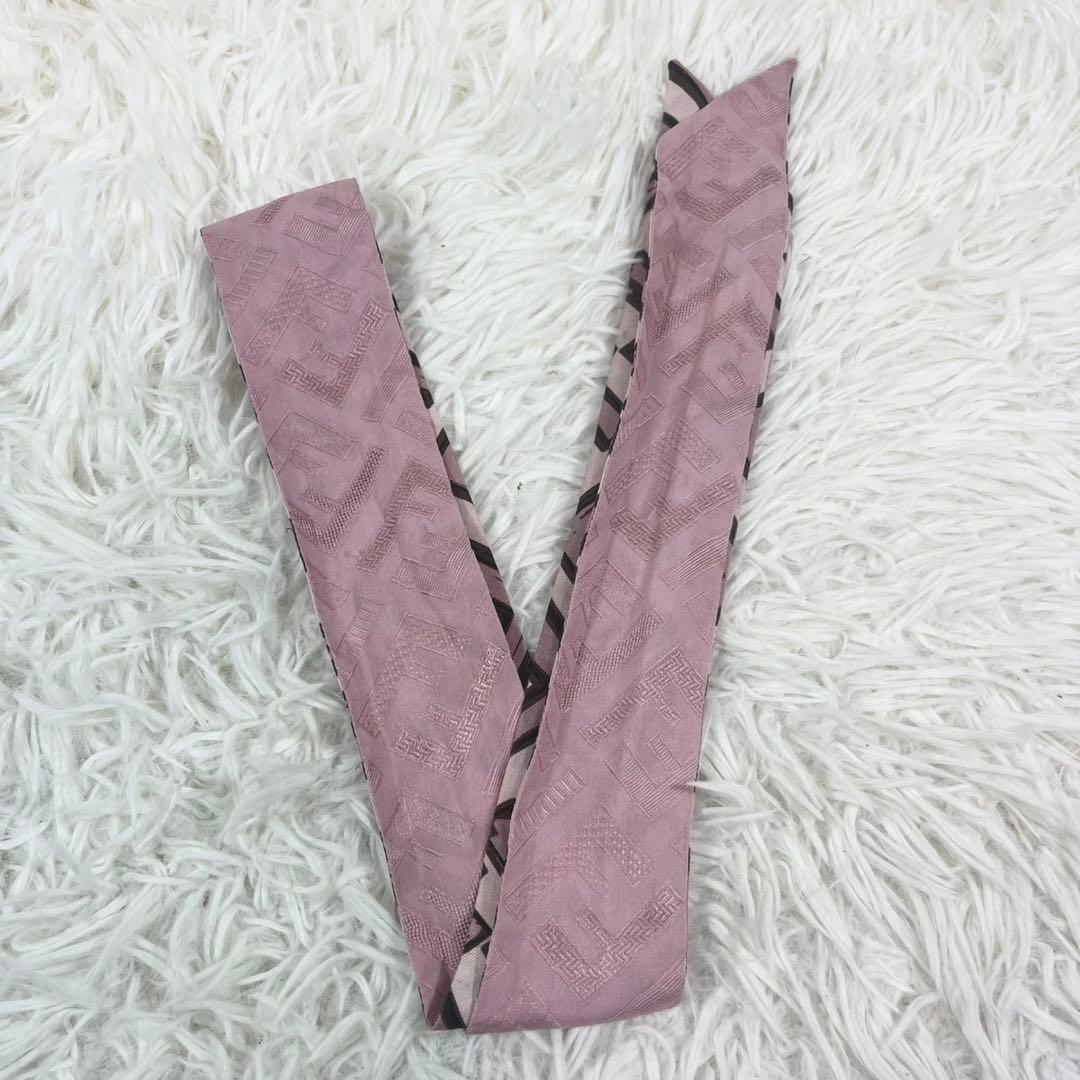 FENDI フェンディ リボンスカーフ ズッカ柄