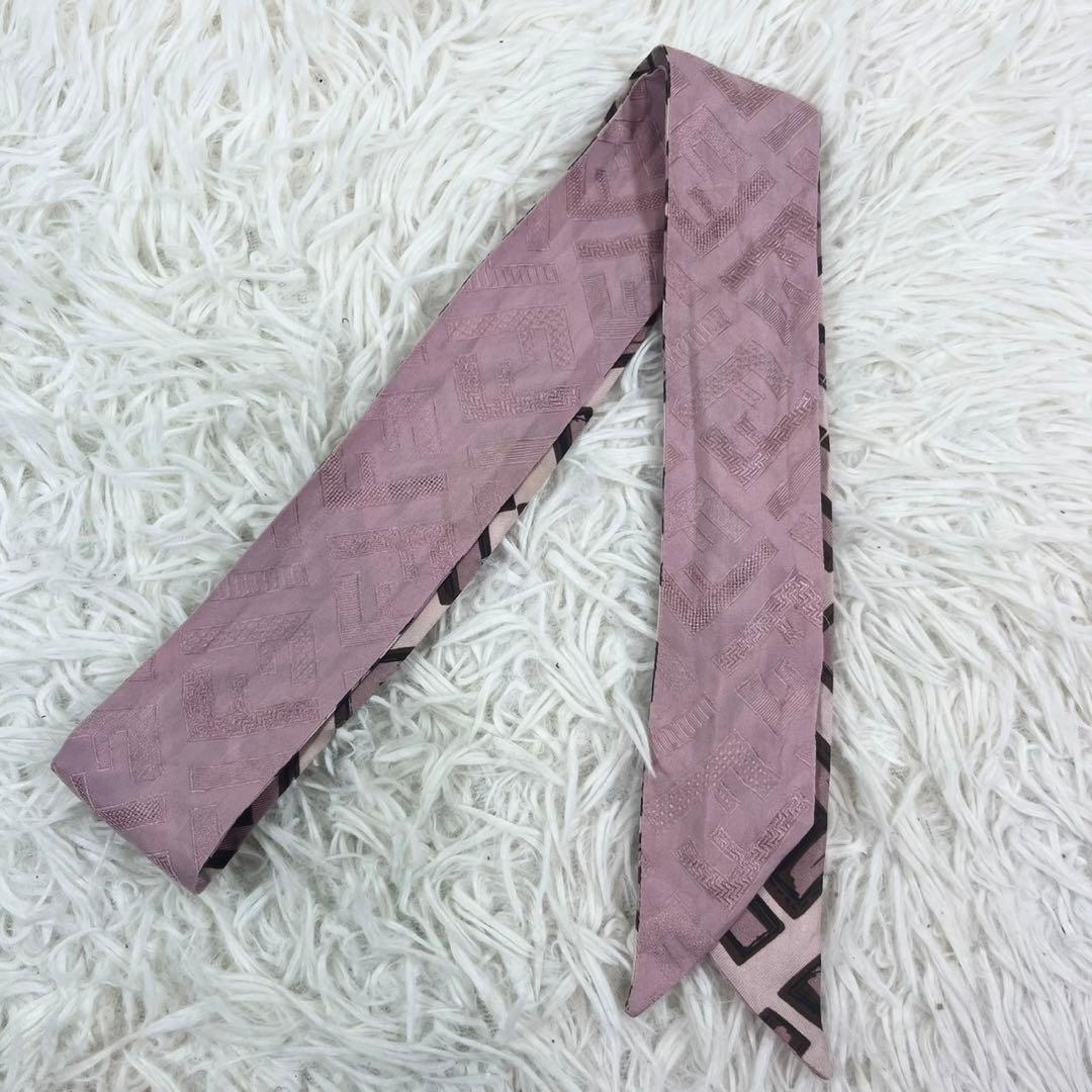 FENDI フェンディ リボンスカーフ ズッカ柄