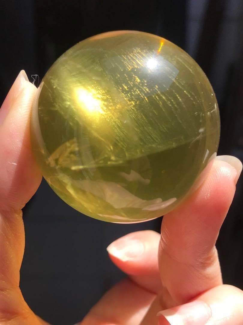 ☘️S①❤︎虹入り❤︎シトリンクォーツ丸玉　天然石　パワーストーン