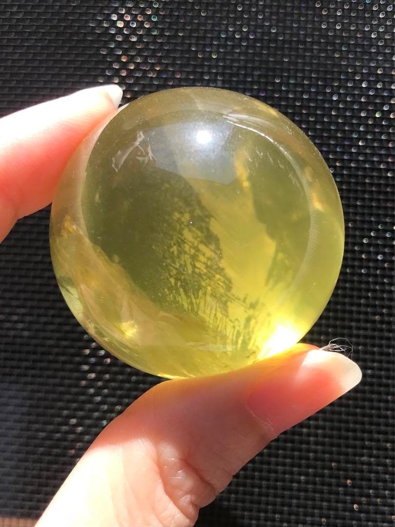 ☘️S①❤︎虹入り❤︎シトリンクォーツ丸玉　天然石　パワーストーン