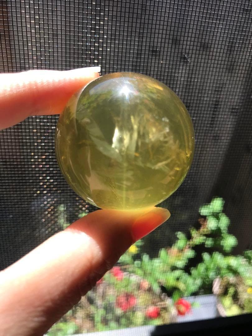 ☘️S①❤︎虹入り❤︎シトリンクォーツ丸玉　天然石　パワーストーン