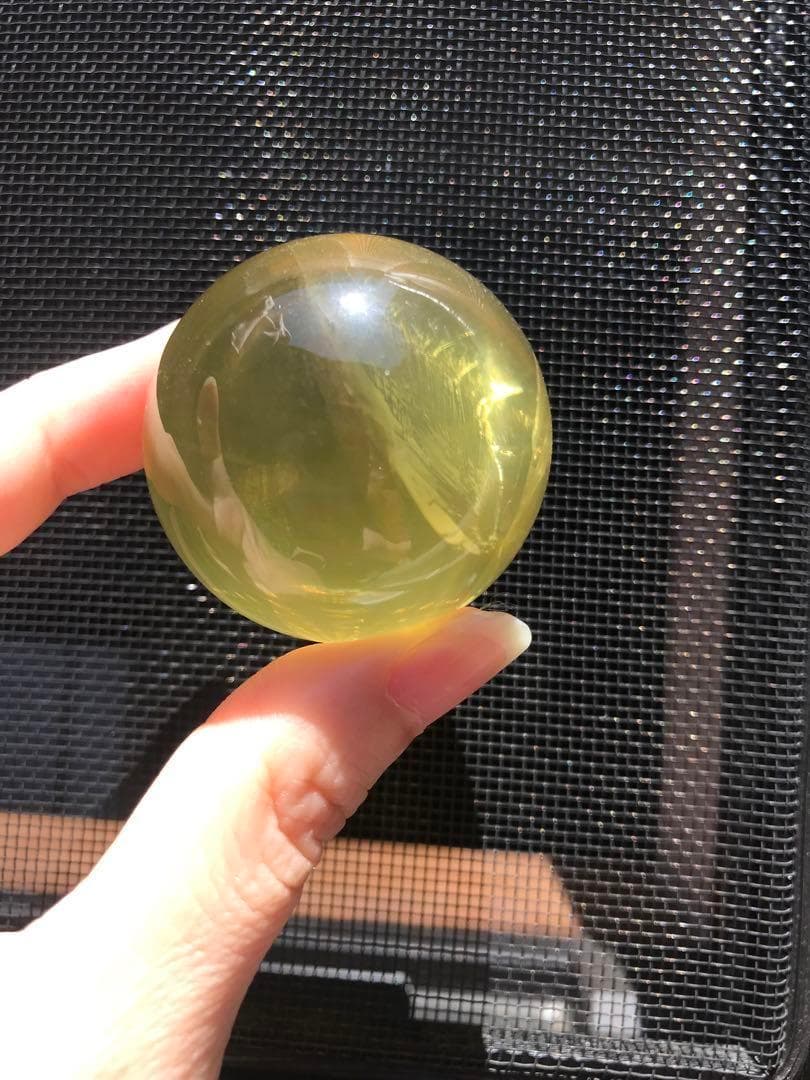 ☘️S①❤︎虹入り❤︎シトリンクォーツ丸玉　天然石　パワーストーン