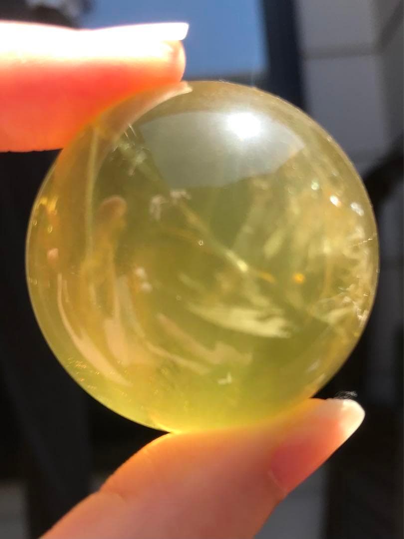 ☘️S①❤︎虹入り❤︎シトリンクォーツ丸玉　天然石　パワーストーン