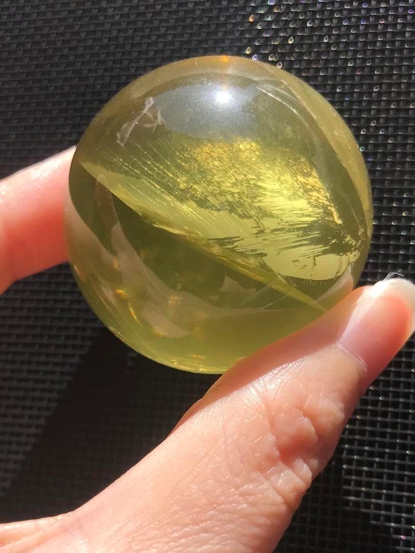 ☘️S①❤︎虹入り❤︎シトリンクォーツ丸玉　天然石　パワーストーン