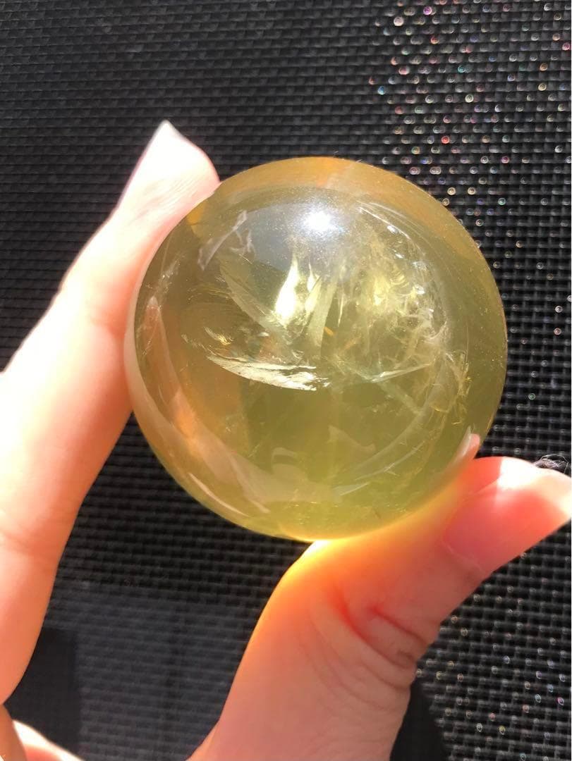 ☘️S①❤︎虹入り❤︎シトリンクォーツ丸玉　天然石　パワーストーン