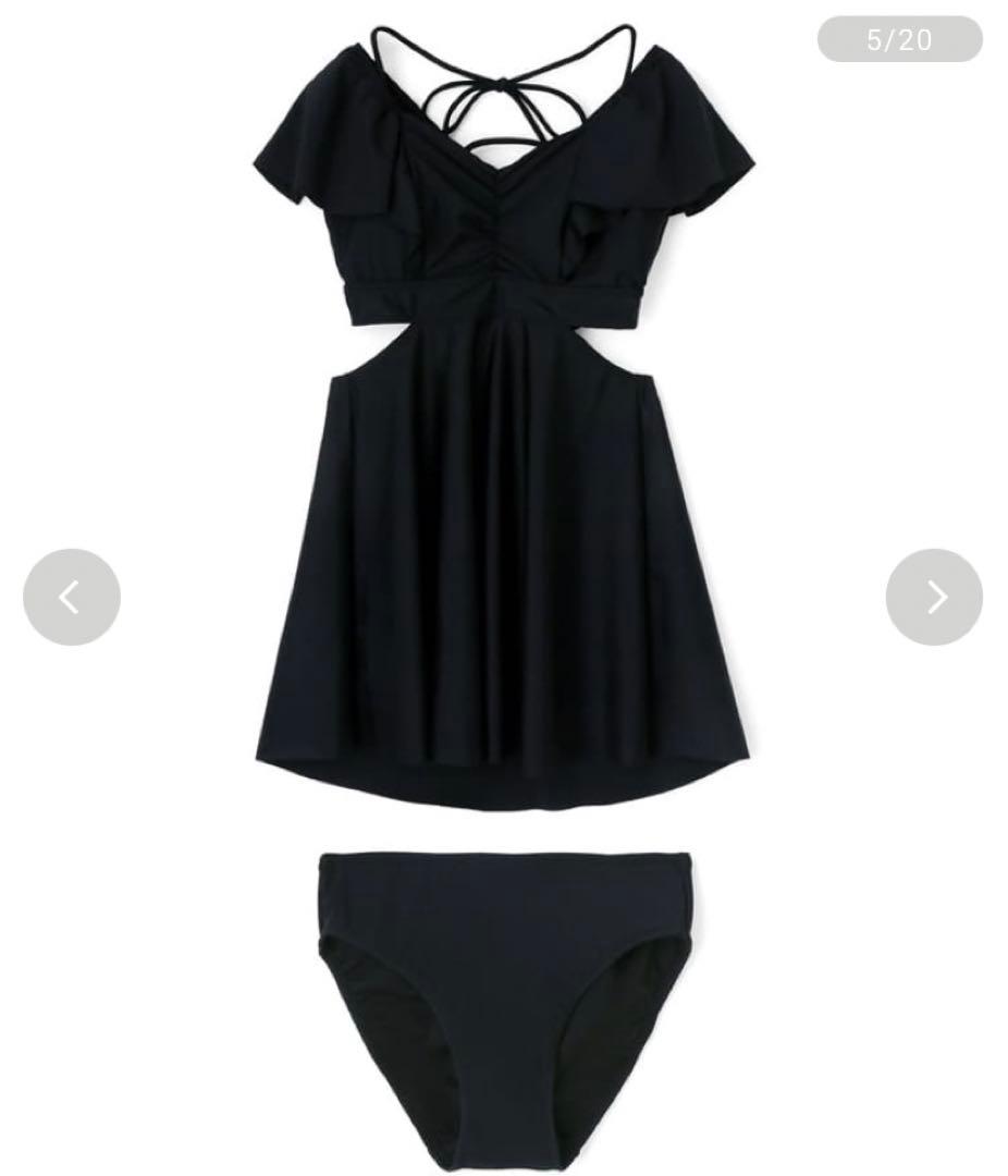 無地ショルダーワンピース風　2点セット　水着　sanai