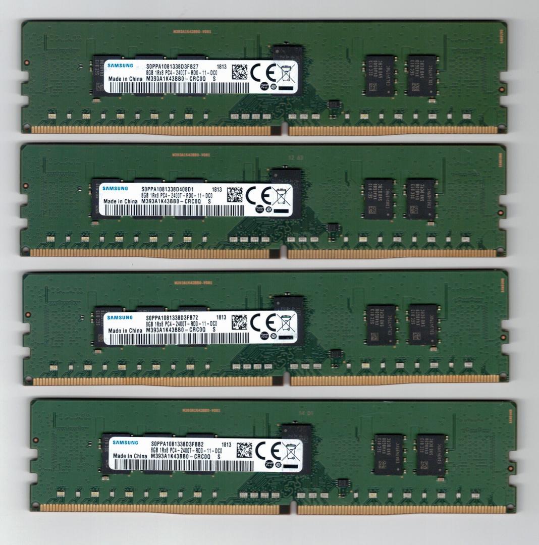 HP純正 8GB DDR4メモリ 4枚組　合計32GB