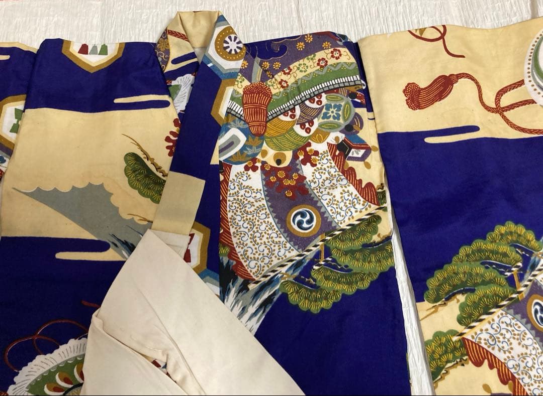 希少　七五三　アンティーク着物　被布セット正絹被布男女兼用　大正ロマン3歳男の子