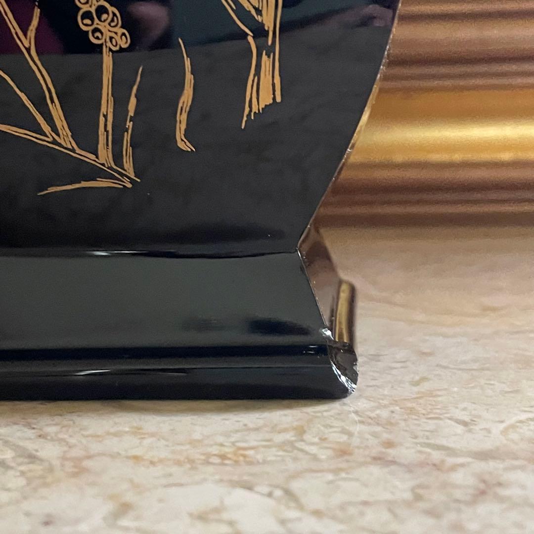 BACCARAT♡ バカラ　漆黒　金彩　ジャポニズム　シノワズリ　鳥紋　花瓶