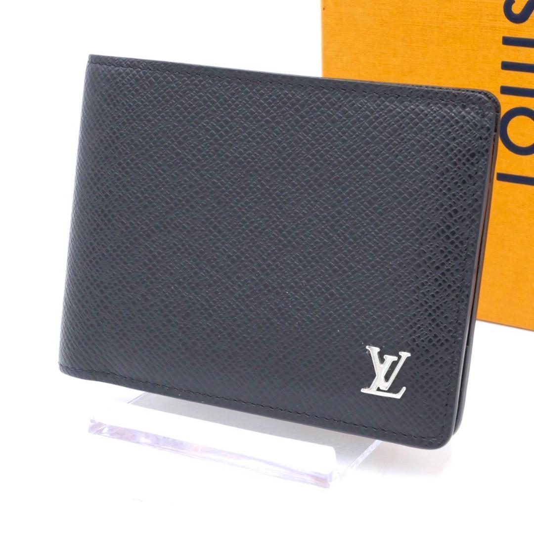 ルイヴィトン タイガ 二つ折り財布 ミュルティプル ブラック 黒 札入れ