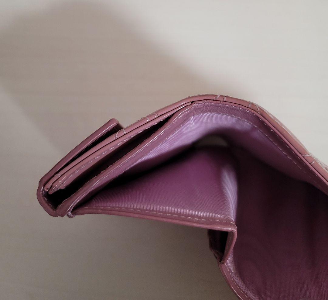 Dior ロータス ウォレット カナージュ パテントカーフスキン財布　ピンク