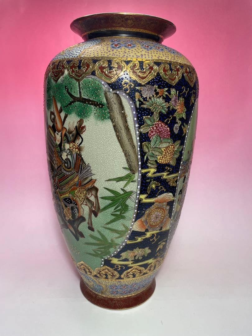 骨董品　大型　花瓶　金装飾　レトロ　壺