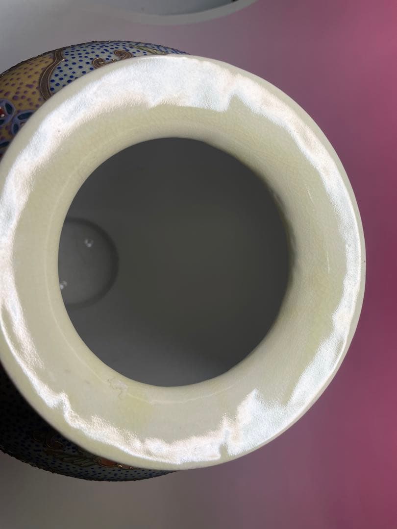 骨董品　大型　花瓶　金装飾　レトロ　壺