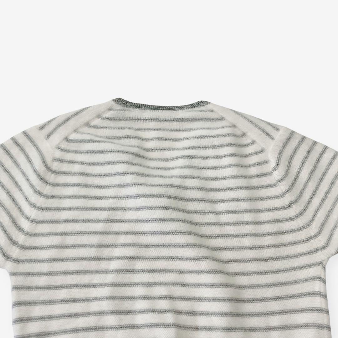 ディオール Dior セーター ニット ボーダー リボン 半袖 Vネック