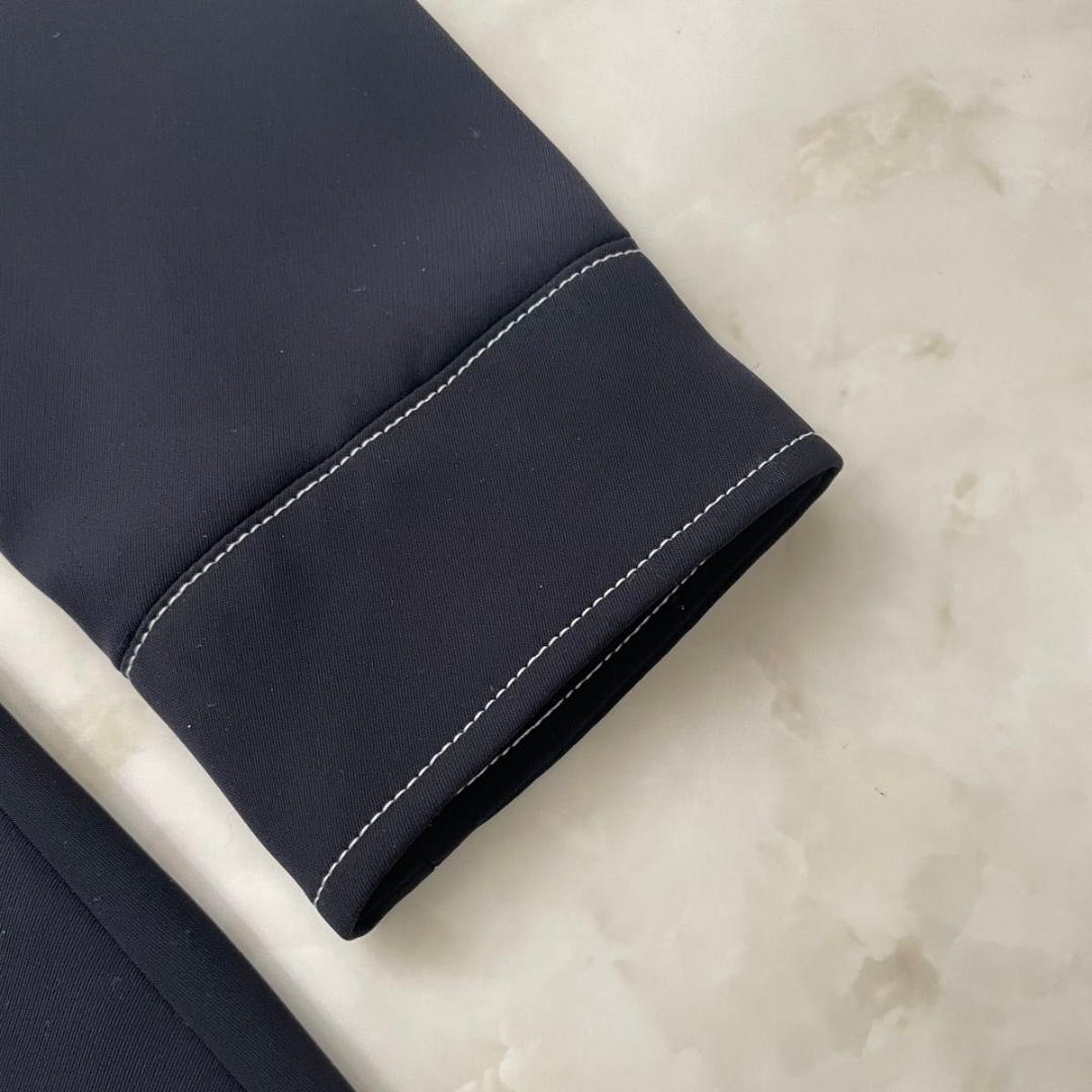 sov.ソブ　ダブルサテンワンピース　白襟　マキシ丈　フレア　Aライン　36　S