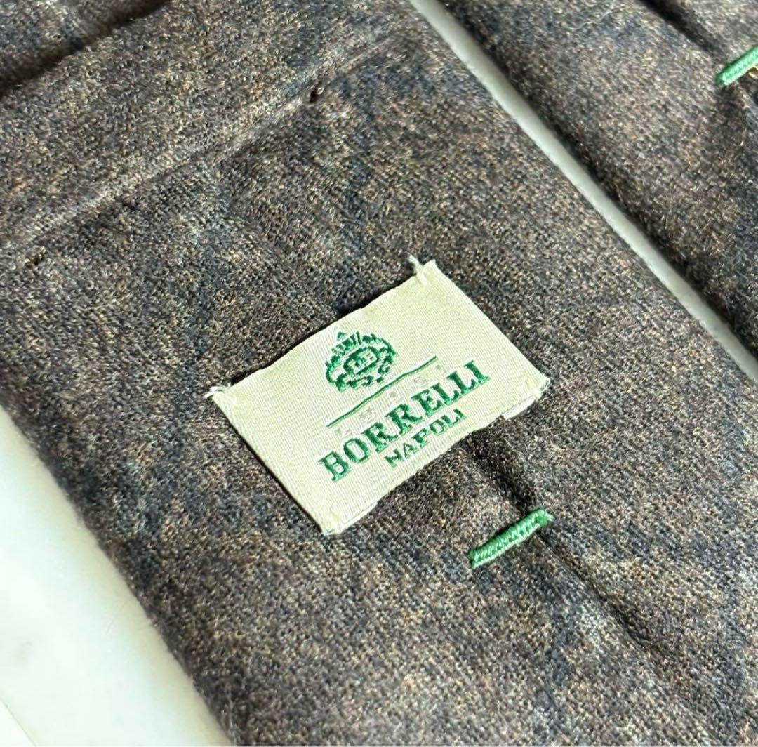 LUIGI BORRELLI ボレッリ ネクタイ ダークブラウン チェック柄