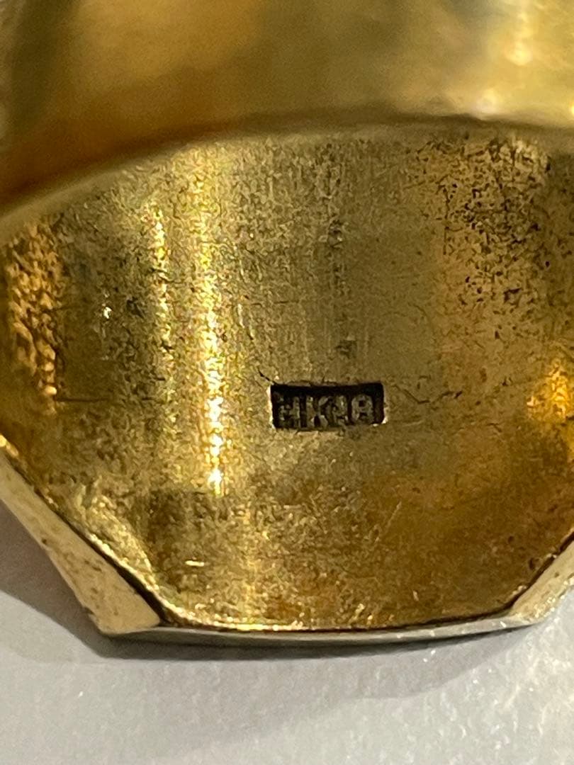 印台　リング 約18.5号 HK18 刻印