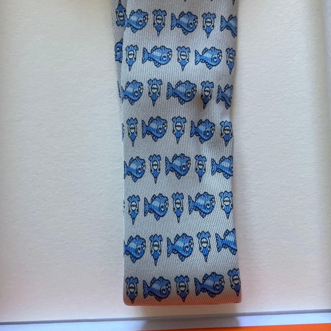 エルメス 魚柄　ネクタイ
