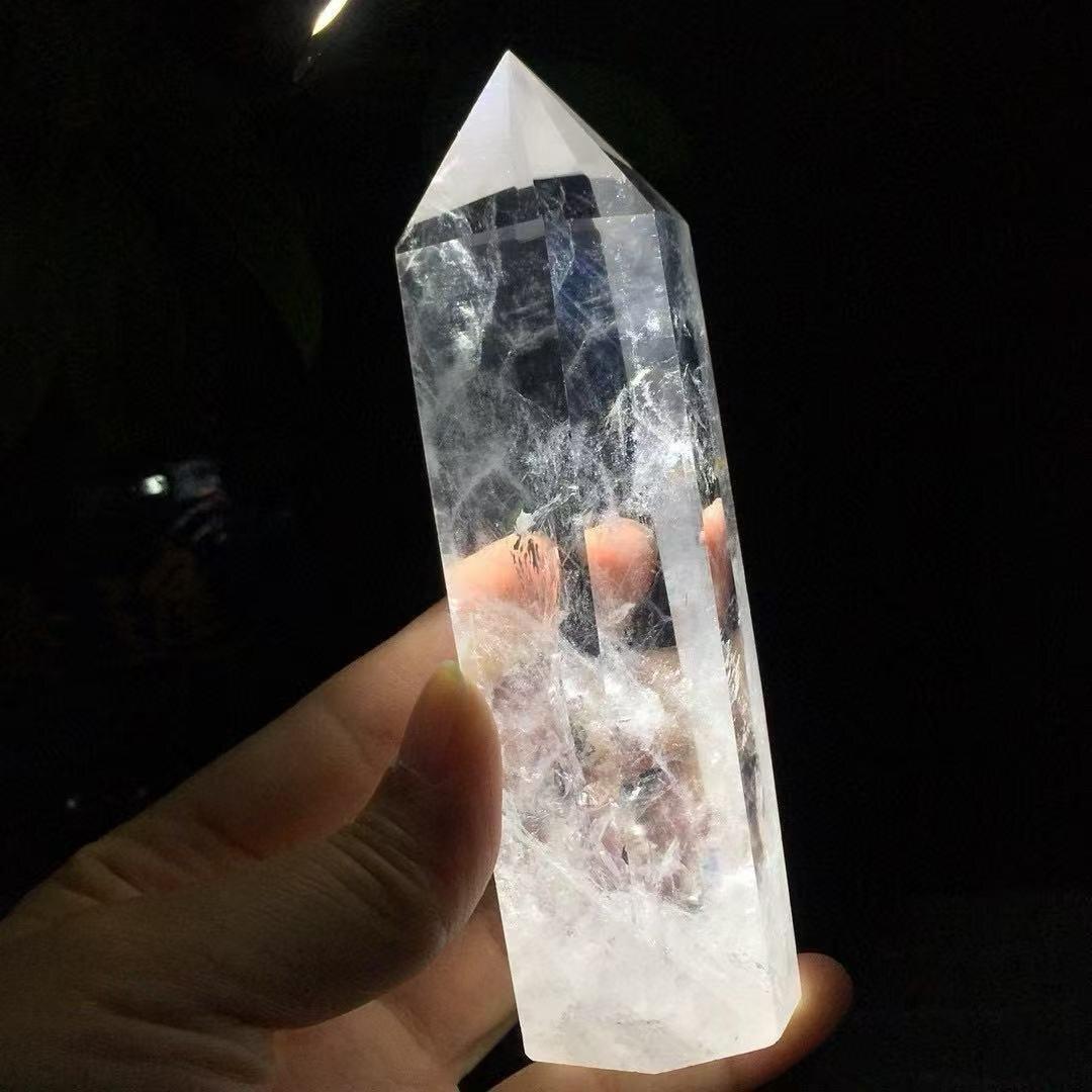 AAA級天然藍針入レインボー水晶六角柱B0123/YS/229A