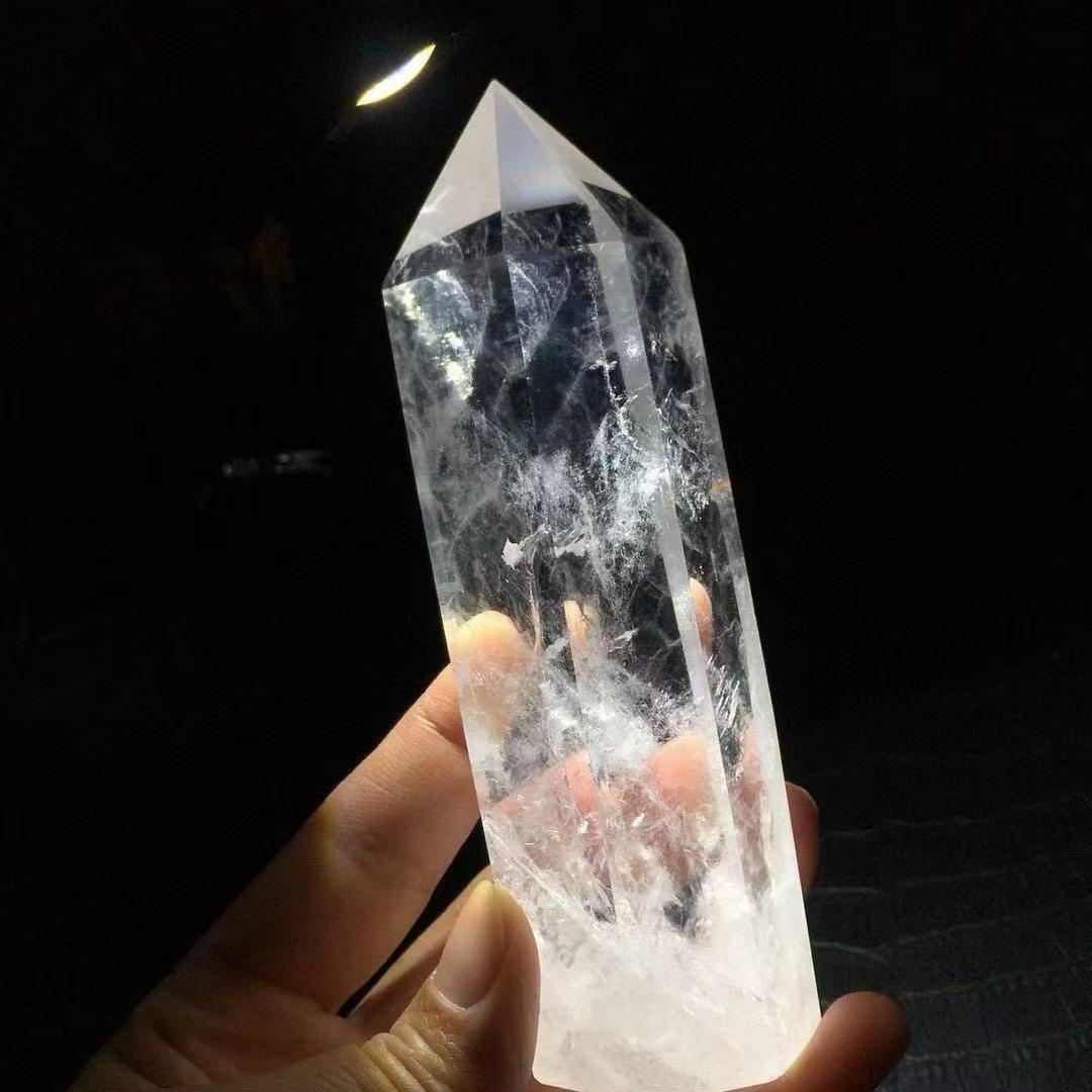 AAA級天然藍針入レインボー水晶六角柱B0123/YS/229A