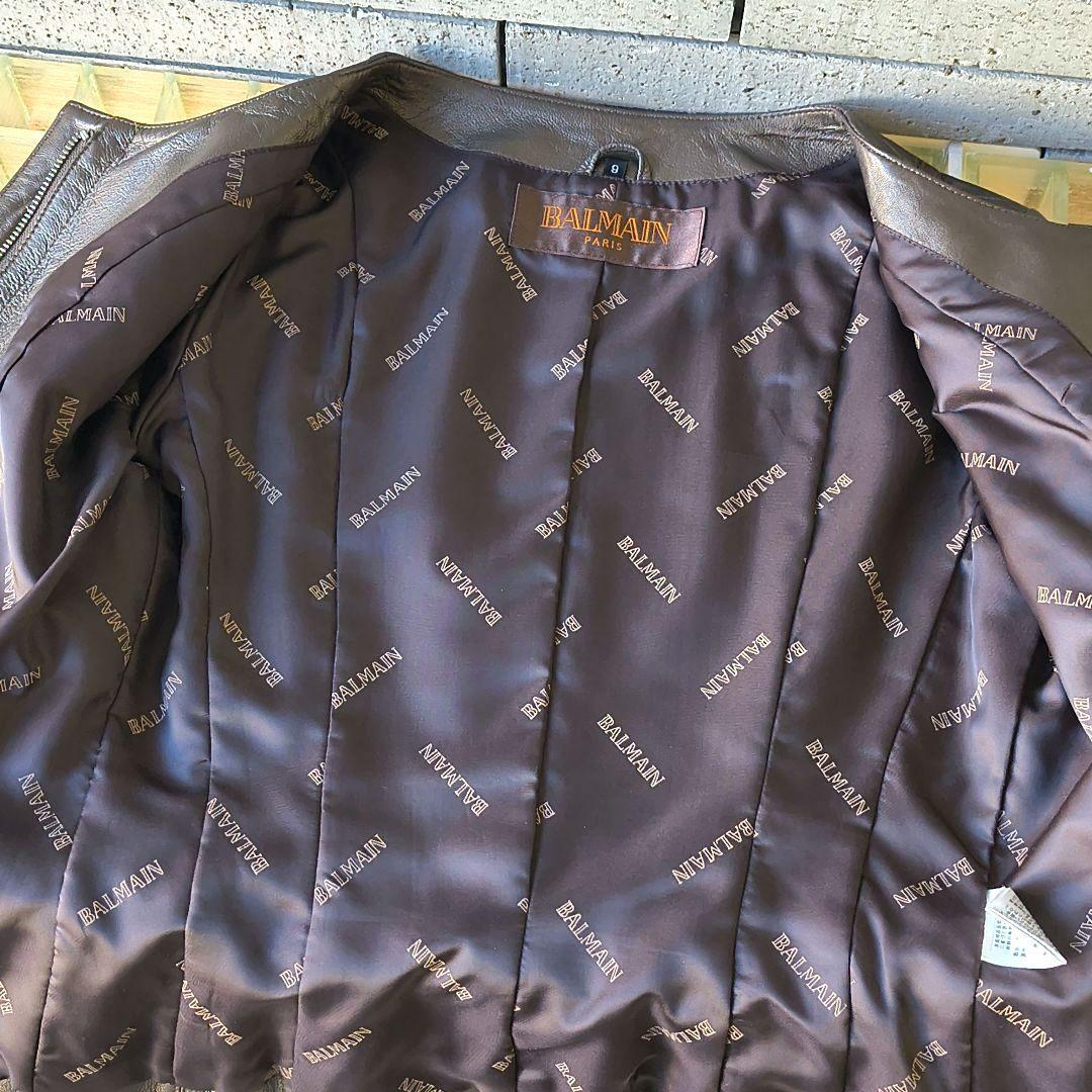 ❤もも【ピエールバルマン】✨美品　レザージャケット　羊革　茶系　9号